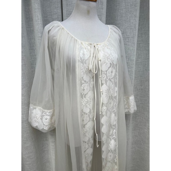 Vintage 1960s Miss Elaine romantic lingerie robe - Picture 3 of 10